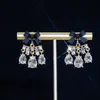 Clip-on & Screw Back Luxury Black Exquisite Butterfly Earrings 2022 Trend Women Top Quality Zircon Elegant Temperament GlamoClip-on