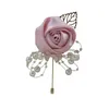 Fleurs décoratives Couronnes Creative Mariage Mariée Groom Corsage Soie Rose Prom Broche Pins Dance Party Costume Decor Favor SuppliesDecorat