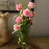 Fleurs décoratives couronnes têtes hautes jolie charmante Mini Rose artificielle fleur de soie mariée mariée maison décalcomanie pour désherbage fêtedécoratif