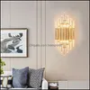 Applique murale Home Deco El fournitures jardin moderne lustre cristal LED or métal chambre luminaires salon lumière couloir applique goutte