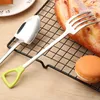 Rostfritt stålsked och gaffel Shovel Shape Design Fork-Spoon Long Handle Tabellery SN4660