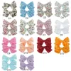 INS HAIR BOWS Baby Girl Barrettes Set 2st / Set Bow Hairclips Plaid Flower Printed Kids Clips Party School Tillbehör