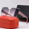 Designer-Sonnenbrille, rechteckig, quadratisch, modisch, luxuriös, großer Metallrahmen, klassisches Design, polarisierte Sonnenbrille, übergroß, für Herren und Damen, randlose Sonnenbrille, UV400-Brille