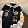 HARAJUKU Y2K BUDA ZIP-U-UP Bluza Letter Kurtka luźna kieszenie z długim rękawem Hiphop Hiphop Fashion Mężczyzna płaszcz Y220803