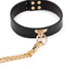 BLACKWOLF esclave lit Bondage collier en cuir véritable retenue de cou avec laisse BDSM érotique sexy jouets pour femmes Couples jeux pour adultes