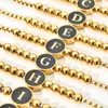 Charm Bracelets Adjustable Stainless Steel Enamel Beads Letter Bracelet Femme Name Friendship For Women Pulseras JewelryCharm Lars22