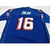 Chen37 hot Men Blue white Scott Zolak #16 Team Issued 1990 Game Worn RETRO College Jersey size s-5XL or custom any name or number jersey