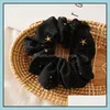 Hair Rubber Bands Jeia estrela Chiffon Silk Scrunchies Women Elastic Girl Girl Ponytail Ties Belics Deliver