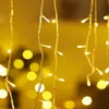 Cuerdas LED Cortina Carámbano Cadena Luces Droop 0.4-0.6m AC 220V Guirnalda de Navidad Jardín Calle Decoración al aire libre Vacaciones LightLED