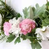 Dekorative Blumenkränze, künstlicher Kranz, Rosenblume, gefälschter Stoffreifen, zum Aufhängen, für Zuhause, Hochzeit, Blumenornament, dekorativ