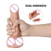 NXY Dildo Double Hardness Penis 시뮬레이션 흡입 컵 인공 부드러운 여성 자위 마사지 스틱 그리기 및 삽입 0318