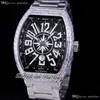 Vanguard Watch Classic V45 A21J Автоматические мужские часы часы Baguette Dimaonds Bezel Blue Dial Белый большой номер