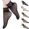 Mesdames automne sexy maille chaussettes de soie pour les femmes chaussettes courtes en nylon transparent ultra-mince avec dentelle haute élasticité T200916