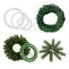 Decorative Flowers & Wreaths 10-30cm Christmas Rattan Ring Artificial Pine Needles Garland For Home Paert Decoration DIY Floral Wreath Acces