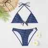 Moda Halter Bikinis Set Diseñador Carta Jacquard Bikini Beach Vacation Swim Wear Mujer Conjunto de dos piezas Traje de baño