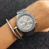 腕時計の豪華な銀の女性は、トップブランドの女性時計ファッションダイヤモンドレディースステンレス鋼時計ZegarekダムスキーライストウォッチWRIを見る