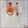 Bengelen kroonluchter oorbellen sieraden mengjiqiao Koreaanse luxe asymmetrische bloemkristallen druppel voor vrouwen meisjes elegante parel tassel oorbellen