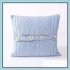 Pillow Case Bedding Supplies Home Textiles Garden Ll Knitted Er Decor European Crochet Button Sofa Dhgeh