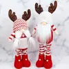 Kerstdecoraties Santa Claus Elk Snowman Plush intrekbare klus ornamenten voor Home 2022 Navidad Jaar Giftchristmas