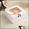 Cupcake Boxes Empty Clear Window Creative Kraft Brown White Muffin Packaging Box Fedex Fast Drop Delivery 2021 Packing Office School Busin