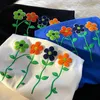 Privathinker Flocking Flower T-shirt da donna di marca di moda oversize Harajuku Summer manica corta da donna Top Tees Abbigliamento casual 220616