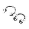 Cône Spike Fer À Cheval Circulaire Septum Nez Anneau En Acier Chirurgical Mamelon Cerceaux Nez Septum Sourcil Oreille Piercing Corps Bijoux GC1189