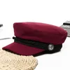 Beret Trend Zimowe czapki dla kobiet w stylu francuskim wełniane hat chłopięcy czapka baseballowa czapka baseballowa Czarna Visor Gorras Casquetteberets