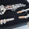 All-Silver Original 992 Structure Drop B-Key Professional Treble Saxophone Shell Gold-Plated Button Professional-Tone Sax
