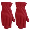 Fem fingrar handskar kvinnor män unisex vinter fleece full fingered grundläggande solid färg förtjockta plysch foder vantar termisk handled varmare