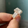 Meisidian 6 CARAT Princess Cut Diamond 14K Solidny żółty złoty pierścionek zaręczynowy dla kobiet 2208165545030