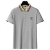 メンズポロスメンズシャツ2022夏の短袖Tシャツコットンソリッドカラービジネス刺繍ブリティッシュトップス男性衣料品