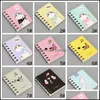 Notepads Notes Office School Supplies Business Industrial Cartoon Animals Spiral Mini Notebook Printed Cute Cat Face Students Coil Notepad