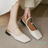 Hot Sale-Sandalen 2021 Square Toe Comfort Schuhe für Frauen Sommer Heels Retro Girls Closed Low Clear Scandals Basic Gummi Rom Stoff