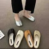 Slipper Woman Flat Microfiber Leather Comfy Split Toe Soft Bottom Loafer Short Ladie Moccasin Tabi Ninja Shoe Muj 220622