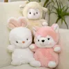 Cm Cute Plush Sheep Rabbit Fox Toy Lovely Animal Dolls Stuffed Comforting Pillow For Baby Birthday Sussen Gifts J220704