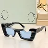 Designer-Accra-Sonnenbrille für Damen, ausgeschnittenes Rahmendesign von OW OERI021, klassisches schwarzes X-O-Logo, modische Runway-Pfeilbrille, Schutzgläser, Herren-Sonnenbrille, Originalverpackung