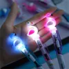 Creative Cartoon Unicorn Light Pen Cute Glowing Ballpoint Pen Student Stationery 0.5mm Writing Tool School Supplies GC1235