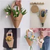 20pcs/pack Handle Kraft Paper Flower Bags Flowers Wrapping Gift Flower Packaging Boxes for Home Wedding Party Decoration