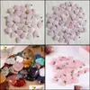 Charms Bijoux R￩sultats Composants Rose Quartz Collier en cristal Natural Stone Heart Pendants Perles de mode 20 mm pour les pierres de fabrication de bricolage