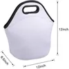 Sublimation Blanks Neoprene Lunch Bag Insulated Thermal Lunch Bag Carry Case Handbags Tote with Zipper for Adults Kids Outdoor Travel Picnic DIY WLL1606