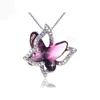 Colorful Crystal Butterfly Pendant Necklace For Women Cocktail Party Statement Chain Necklace Jewelry Bijoux Gifts