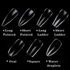 False Nails 120Pcs/Bag Press On Coffin Fake Nail Tips Practice Model Display Full Cover Almond Natural/Transparent Prud22