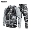 Hommes Camo Survêtement À Capuche Deux Pièces Ensemble Hommes Automne Survêtement Sweats Homme Veste Pantalon Ensemble Vêtements De Sport 2020 Nouveau LJ201125