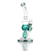 Newest Heady Dab Rigs Glass Bong Logo Printing Tobacco Hookahs Perc Recycler Water Pipes 14mm Female Joint Oil Rigs Bubbler With Quartz Banger Or Bowl