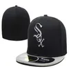 Wholesale White Sox Team Baseball مجهزة Caps عالية الجودة للرجال Snapbacks Flat Brim في الحقل القبعات المصممة الكاملة المغلقة