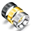 Anillo de boda liso de acero inoxidable de 8 mm para hombres con doble hipotenusa mate cepillado