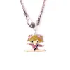 Gymnastik Fashion Girl Cartoon Figure Charm Pendant Crystal Dance Girl Sports Wheat Chain Necklace for Women299w