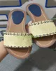 Woman Designer Slippers weaving process Fashion Loose Soft Ladies Beach flat Flip flops Sandals Training Shoes Boots Running OG Sneakers3 with box size 36-41