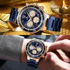 Belöning Luxury Stainls Steel Man Chronograph Quartz Watch Wholale Custom Alloy Manlig Chine Calender Wrist Watch Montre Homme