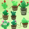 Porte-clés Mini Cactus Porte-clés Sac en plastique souple Pendentif Plante verte en pot PVC Cadeau en gros Porte-clés AccessoiresKeychains Forb22